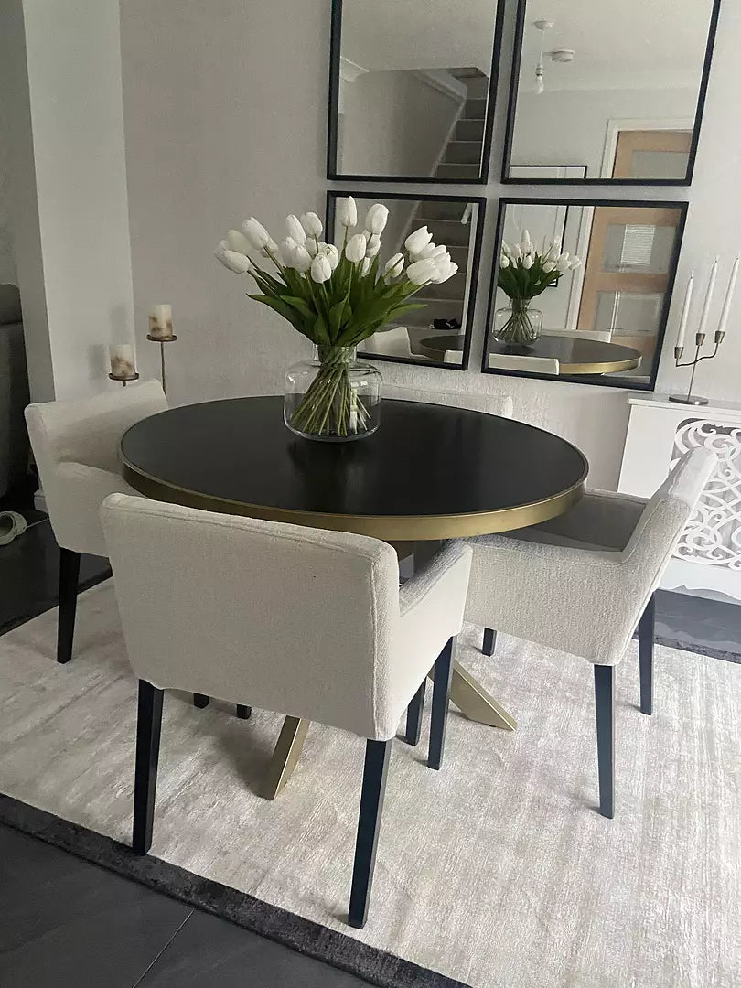 Rayna Jet Black Round Dining Table