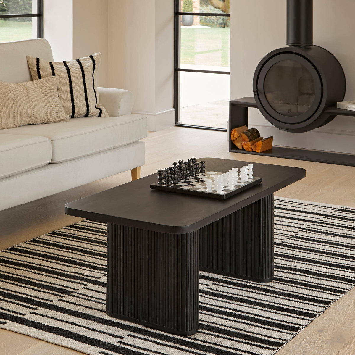 Orla Black Mango Wood Coffee Table