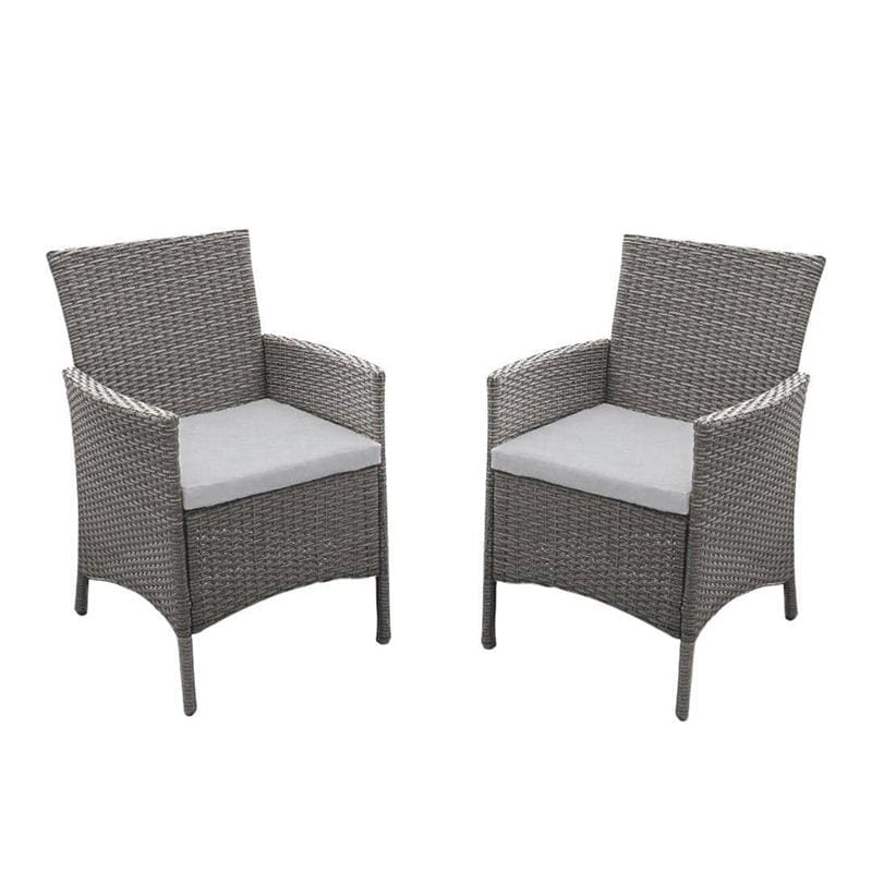 Marston 8 Seater Rattan Garden Dining Set - Grey - Glass Top
