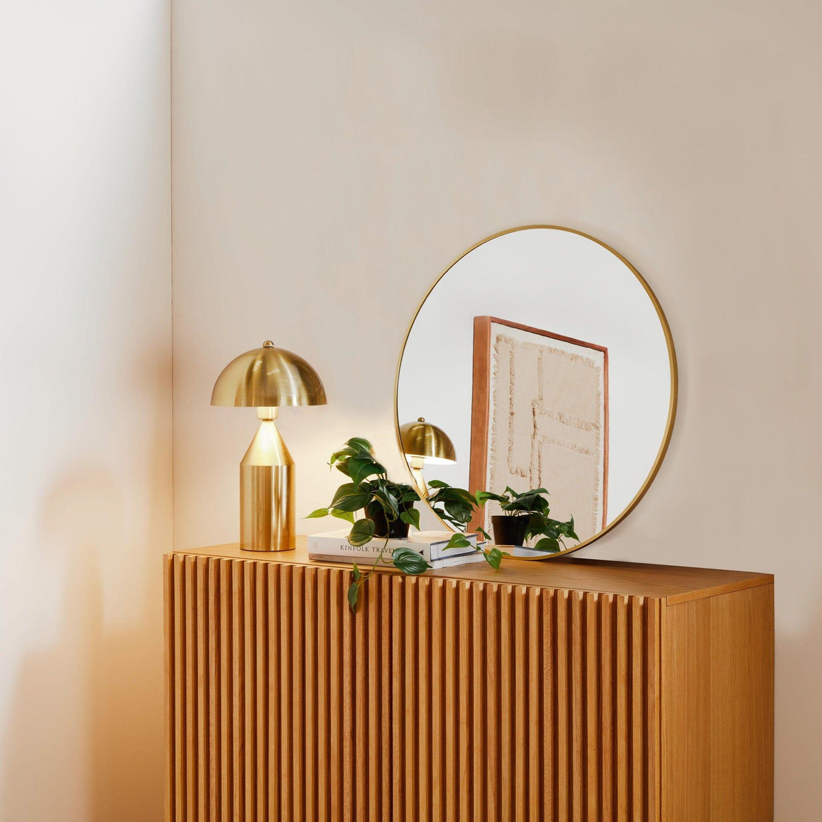 OUTLET - Marbury 50cm Metal Round Mirror - Gold
