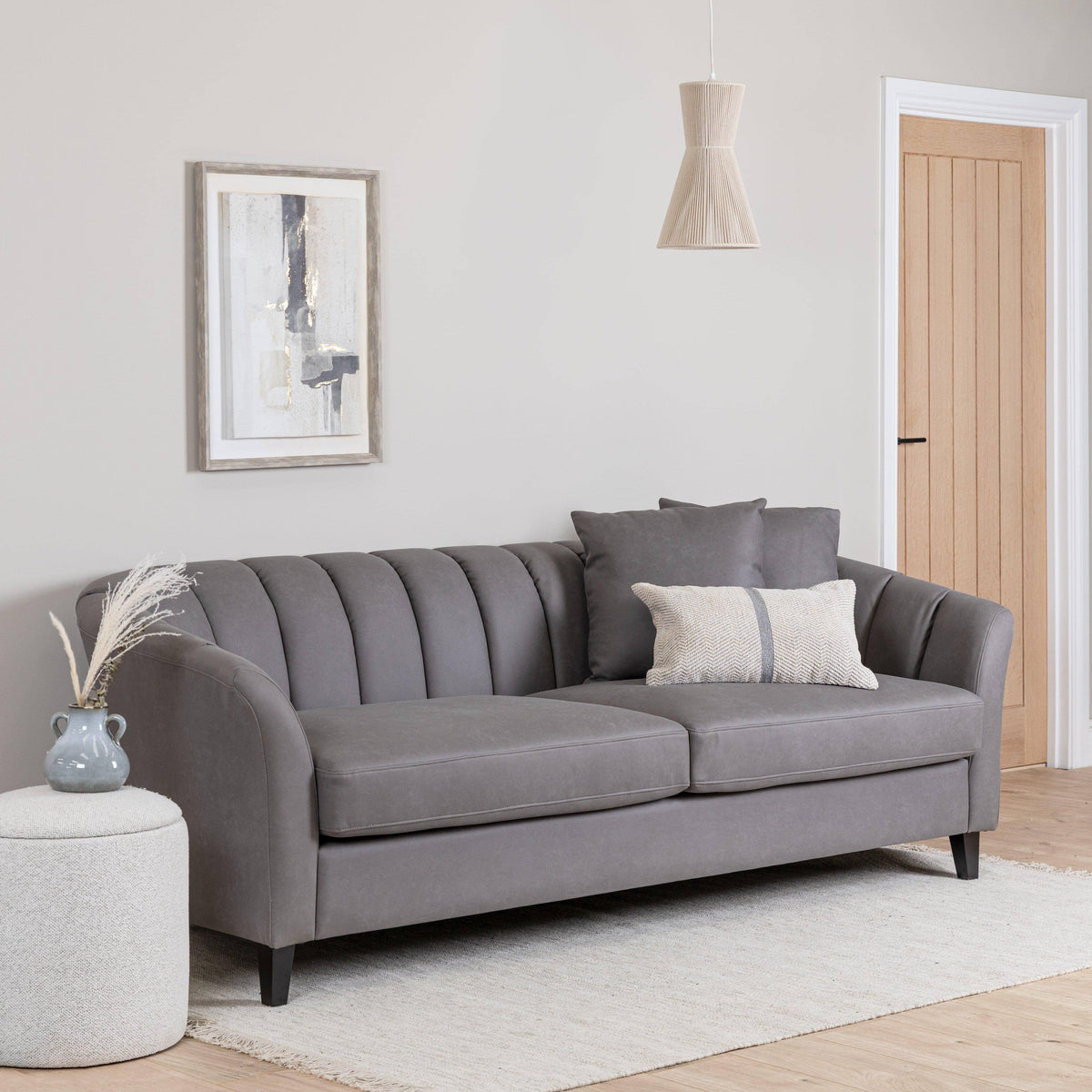 Outlet - Abigail Storage Pouffe/Footstool - Dove Grey
