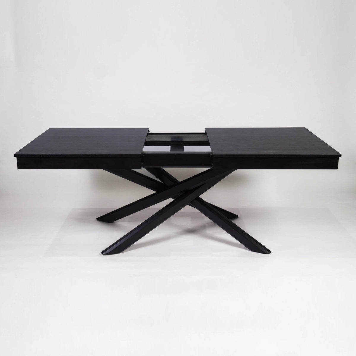 Amelia Black Extendable Dining Table Set - 6 Seater - Mabel Black Spindle Back Chairs