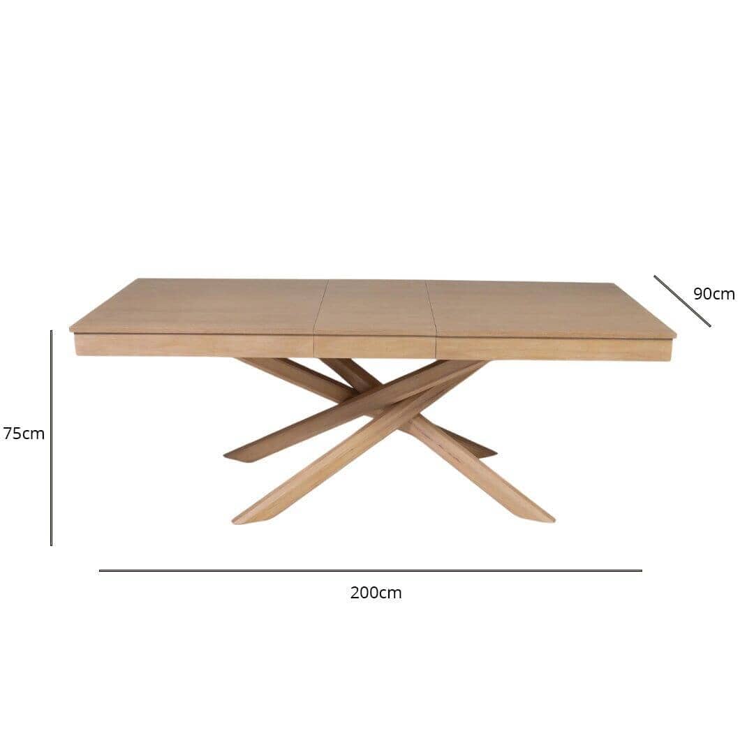 OUTLET - Amelia Whitewash Wood Dining Table - Extendable