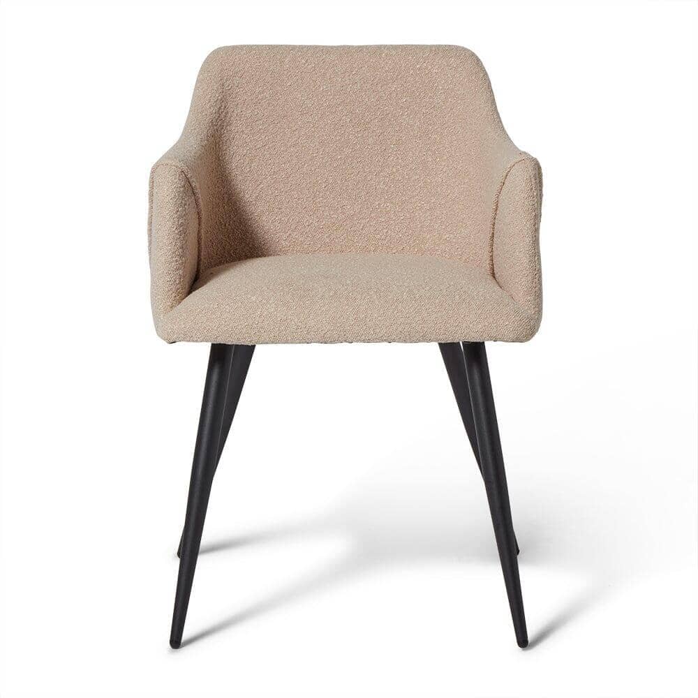 Outlet - Amy Armchairs - Set of 2 - Boucle with Black Legs