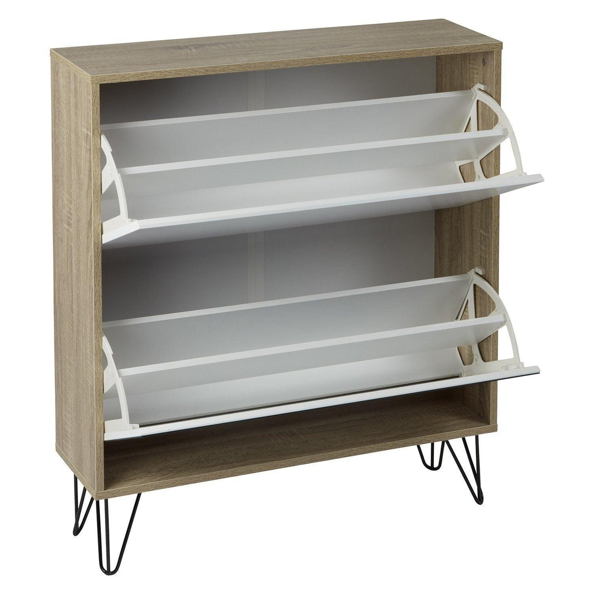 OUTLET - Anderson Shoe Cabinet - 2 Door - Oak Effect & White