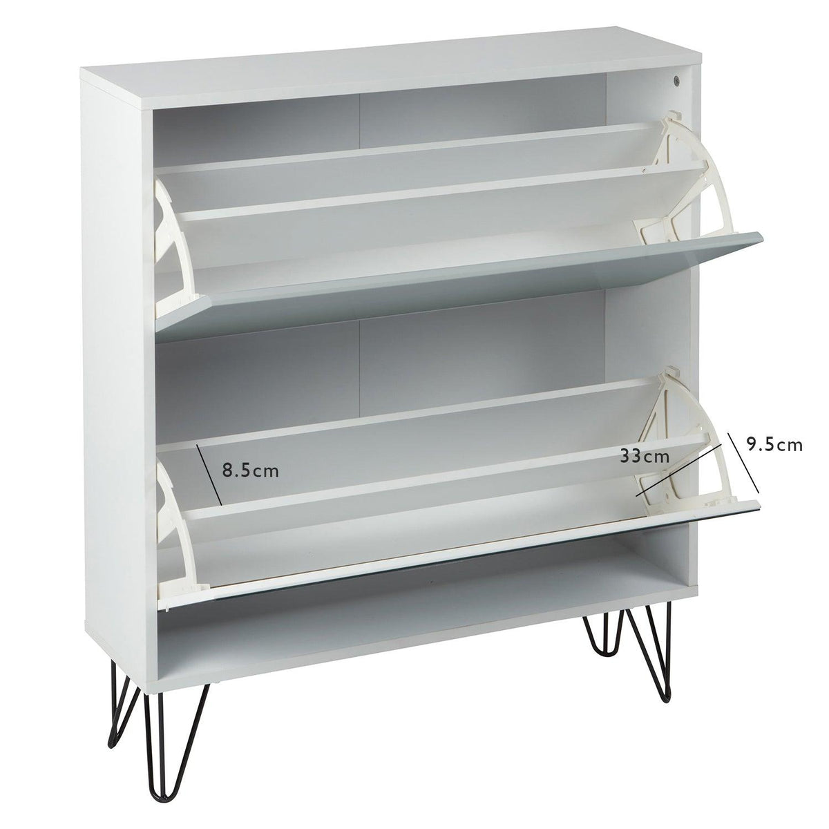 OUTLET - Anderson Shoe Cabinet - 2 Door - White & Grey
