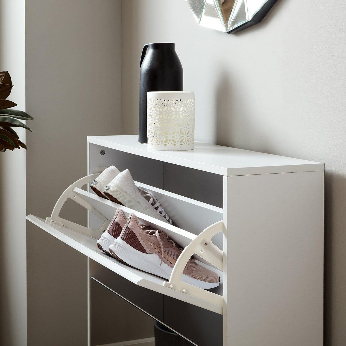 OUTLET - Anderson Shoe Cabinet - 2 Door - White