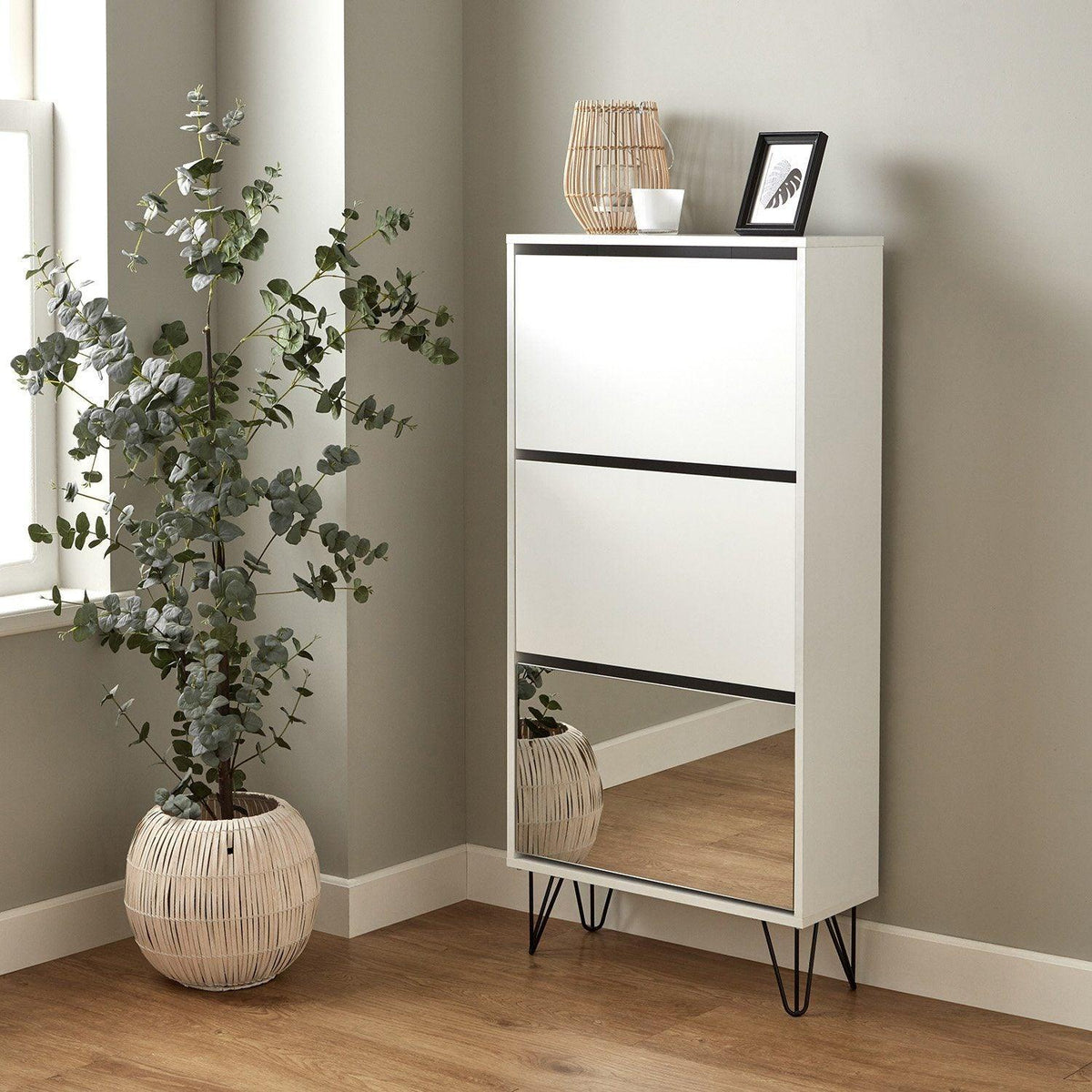 OUTLET - Anderson Shoe Cabinet - 3 Door - White
