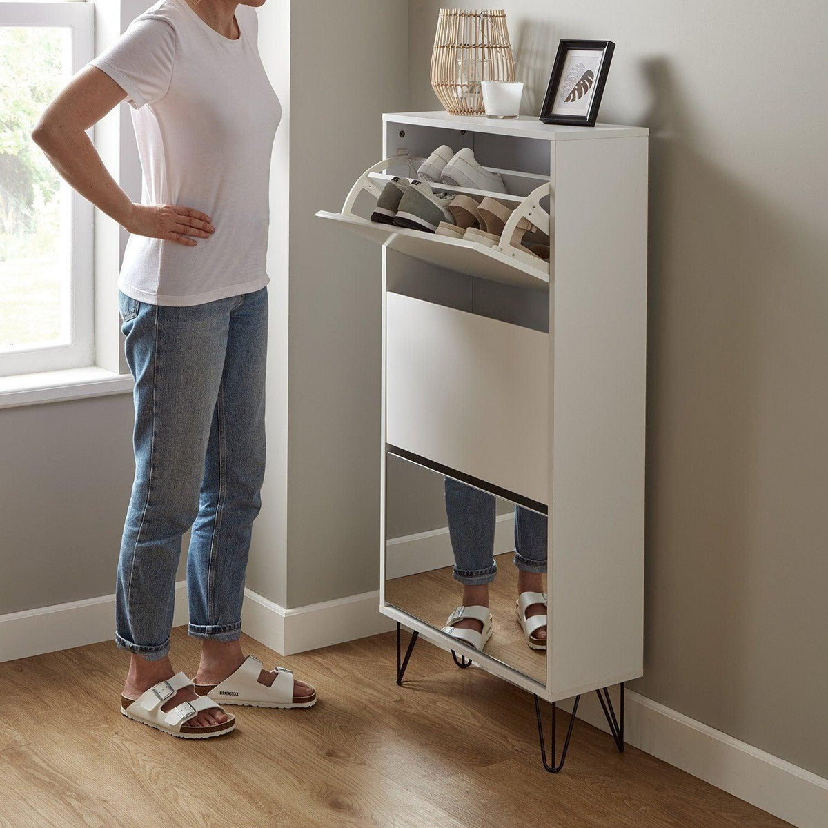 OUTLET - Anderson Shoe Cabinet - 3 Door - White