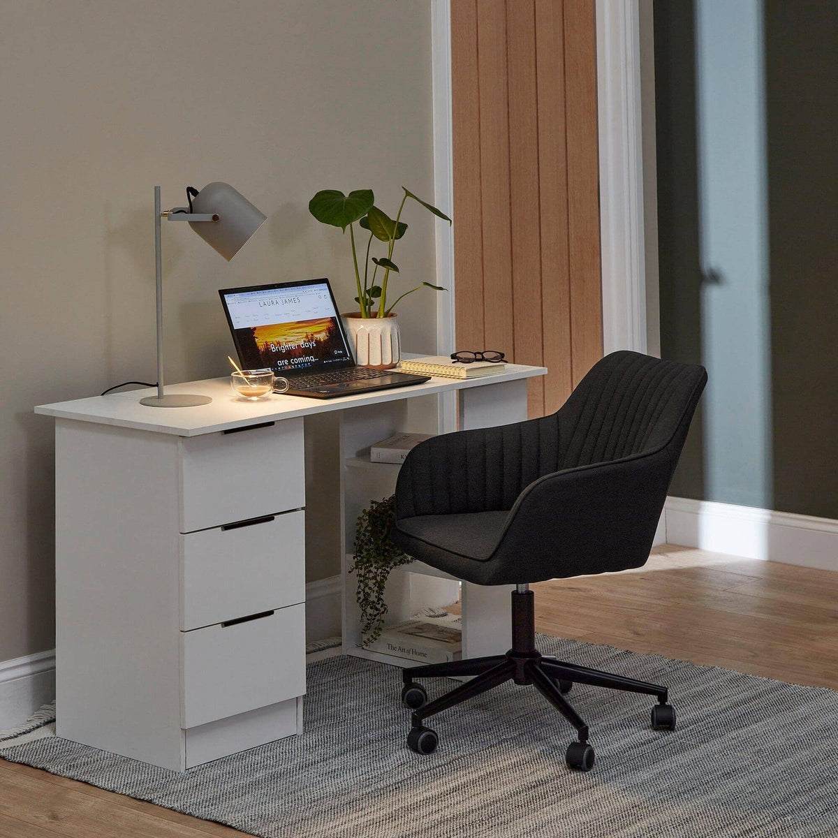OUTLET - Anna Office Chair - Dark Grey with Black Legs