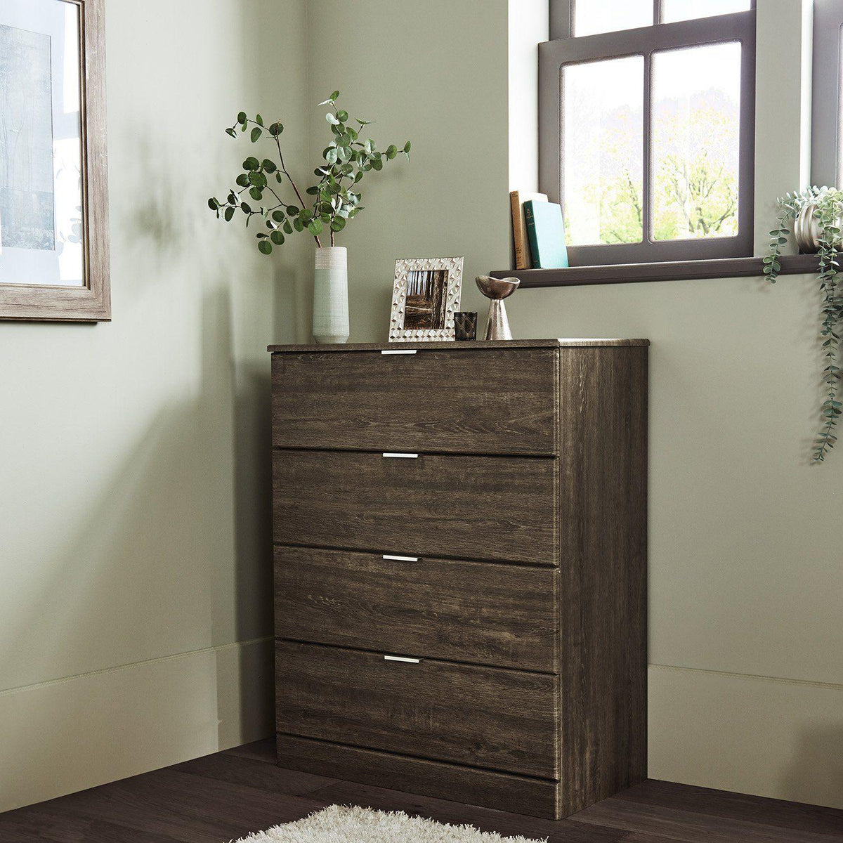 OUTLET - Ayla 4 Drawer Chest of Drawers - Dark Oak