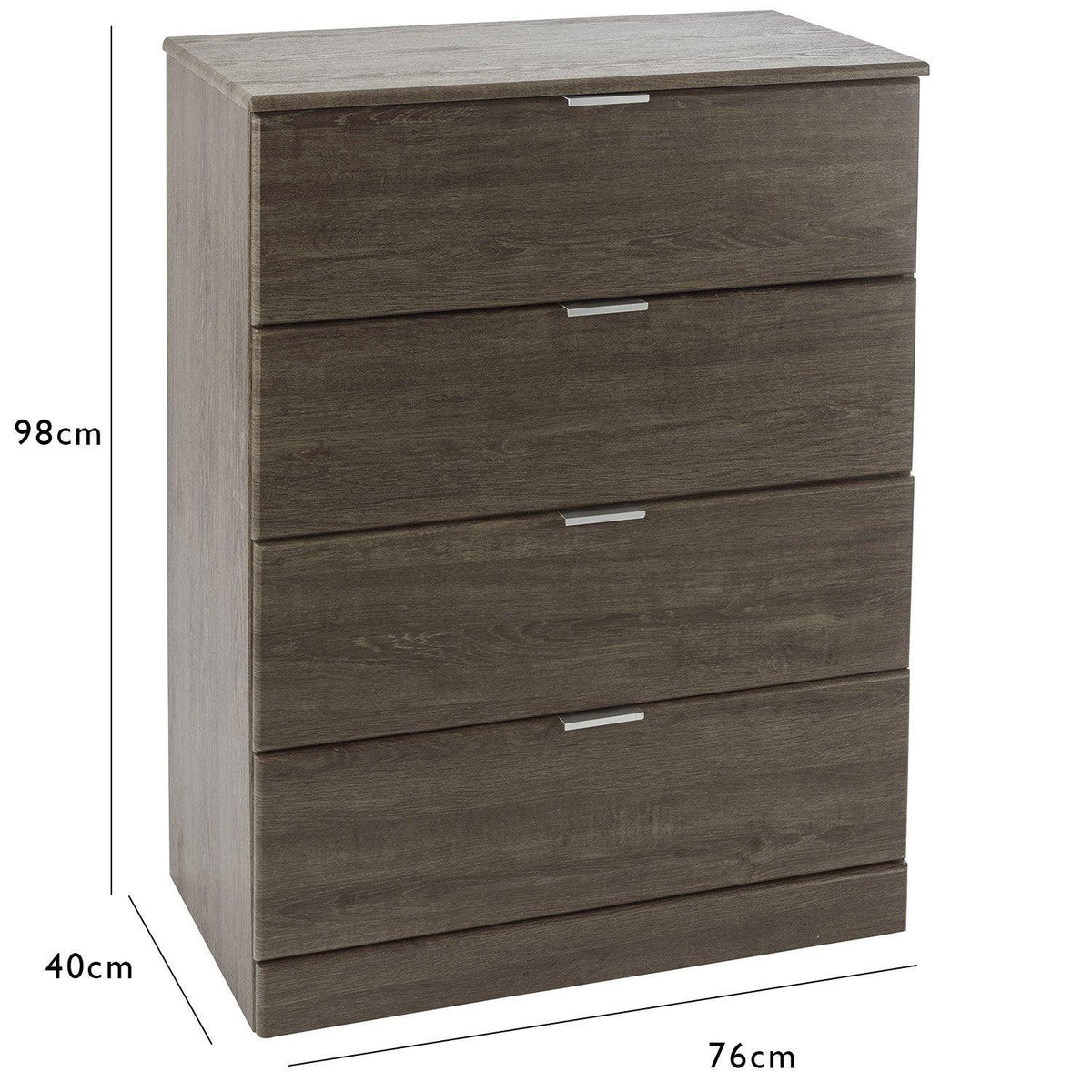 OUTLET - Ayla 4 Drawer Chest of Drawers - Dark Oak