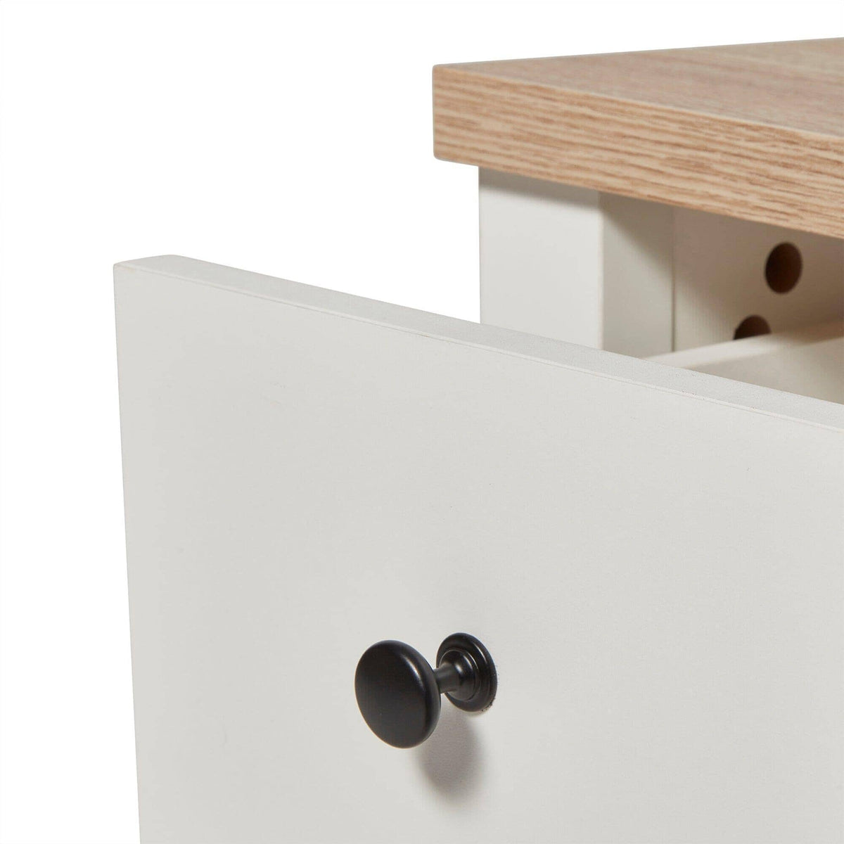 Outlet - Bampton 1 Drawer Bedside Table - White