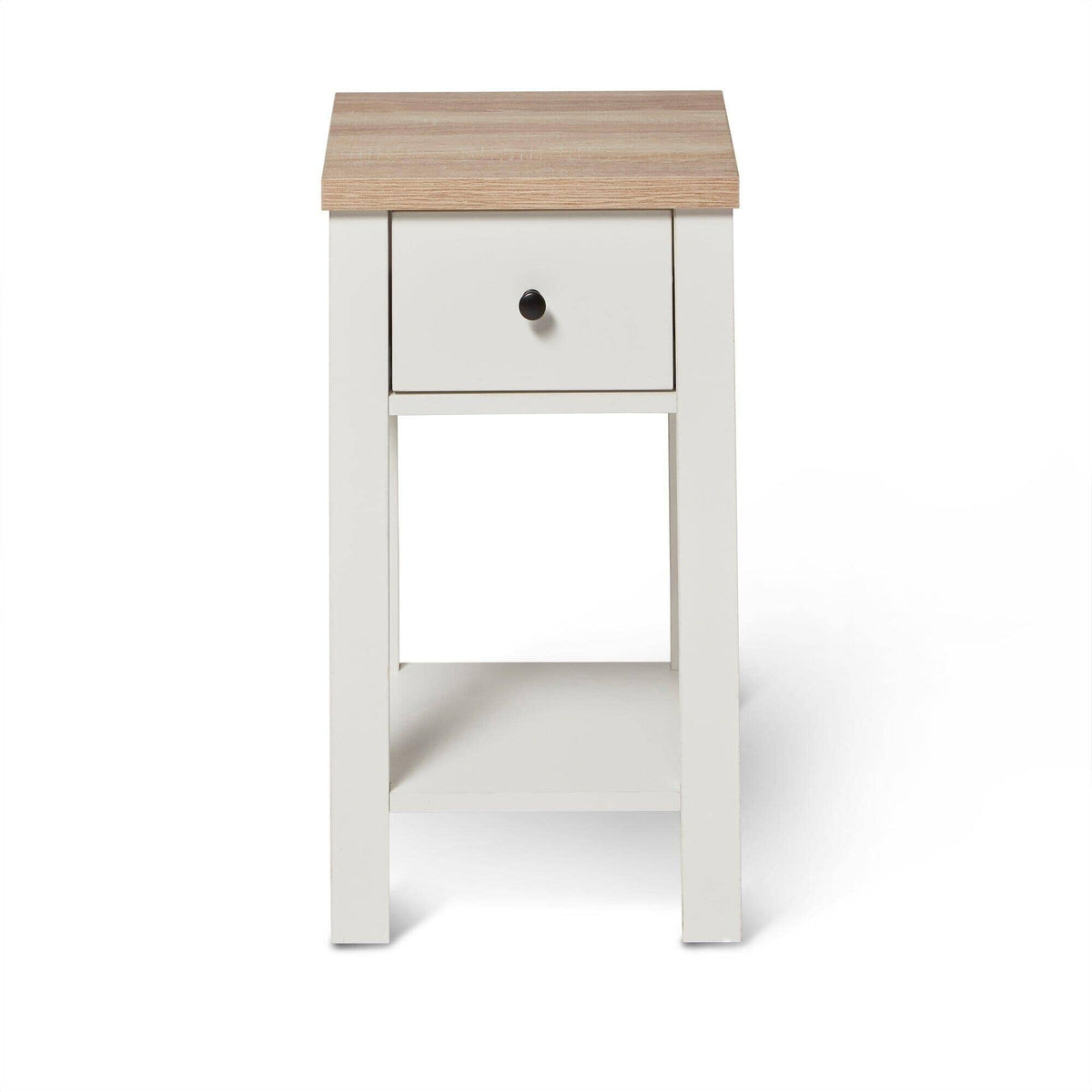 Outlet - Bampton 1 Drawer Bedside Table - White