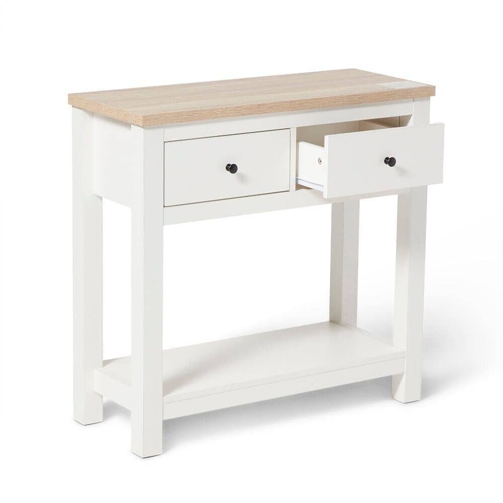 Outlet - Bampton White 2 Drawer Console Table