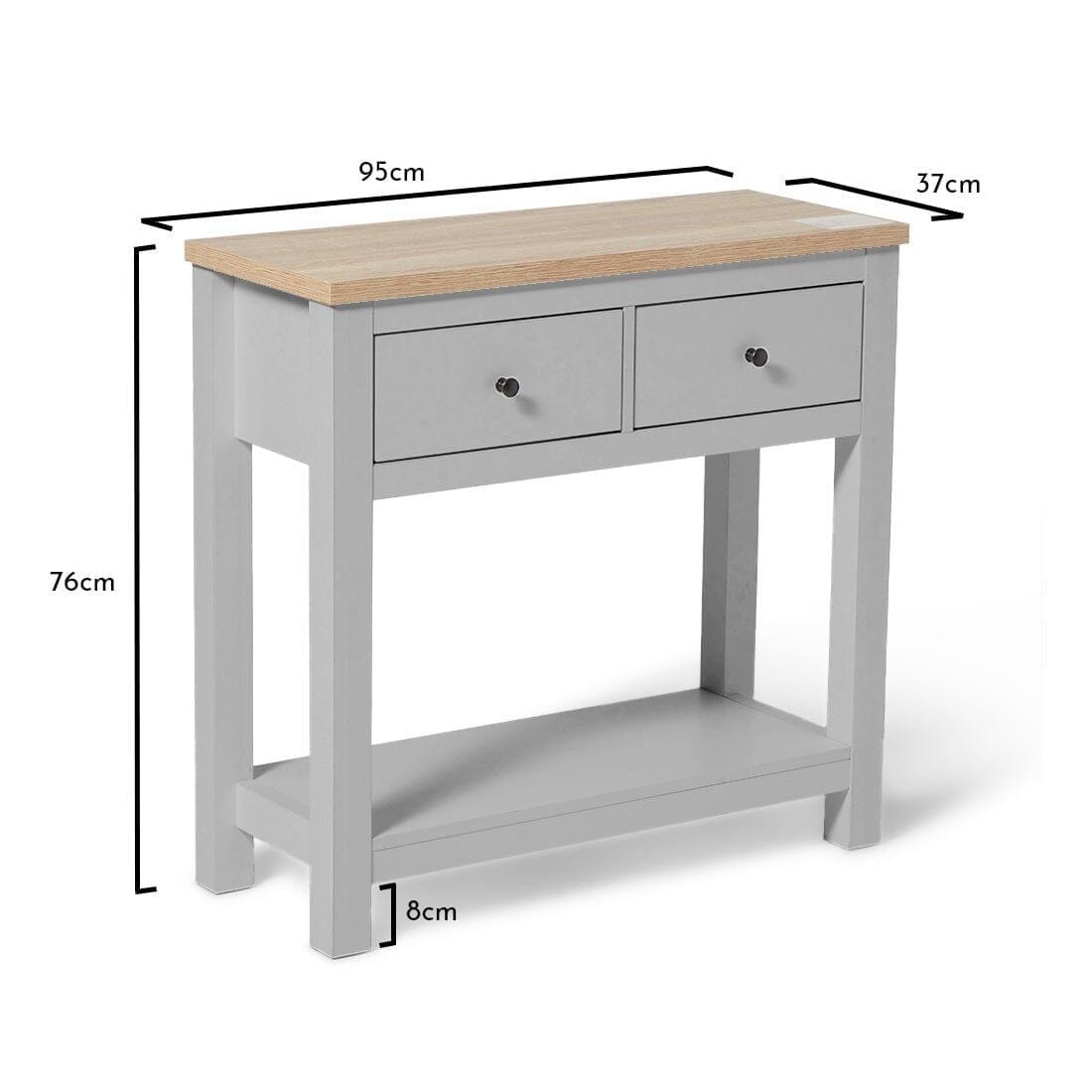 OUTLET - Bampton Stone Grey 2 Drawer Console Table