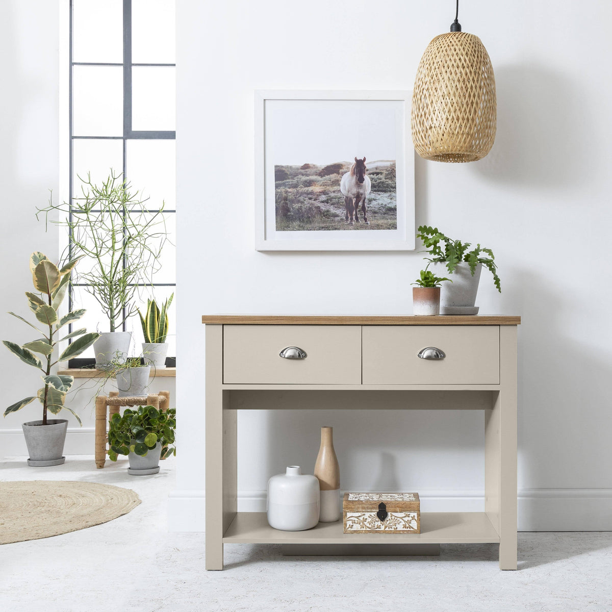 OUTLET - Bampton 2 Drawer Console Table - Grey