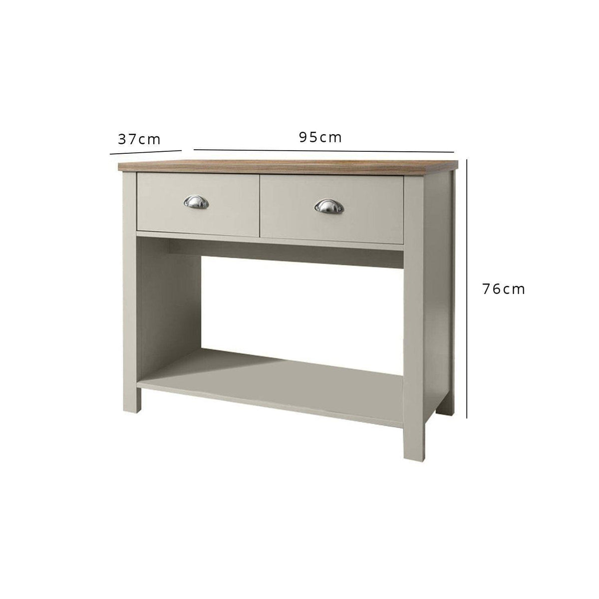 OUTLET - Bampton 2 Drawer Console Table - Grey
