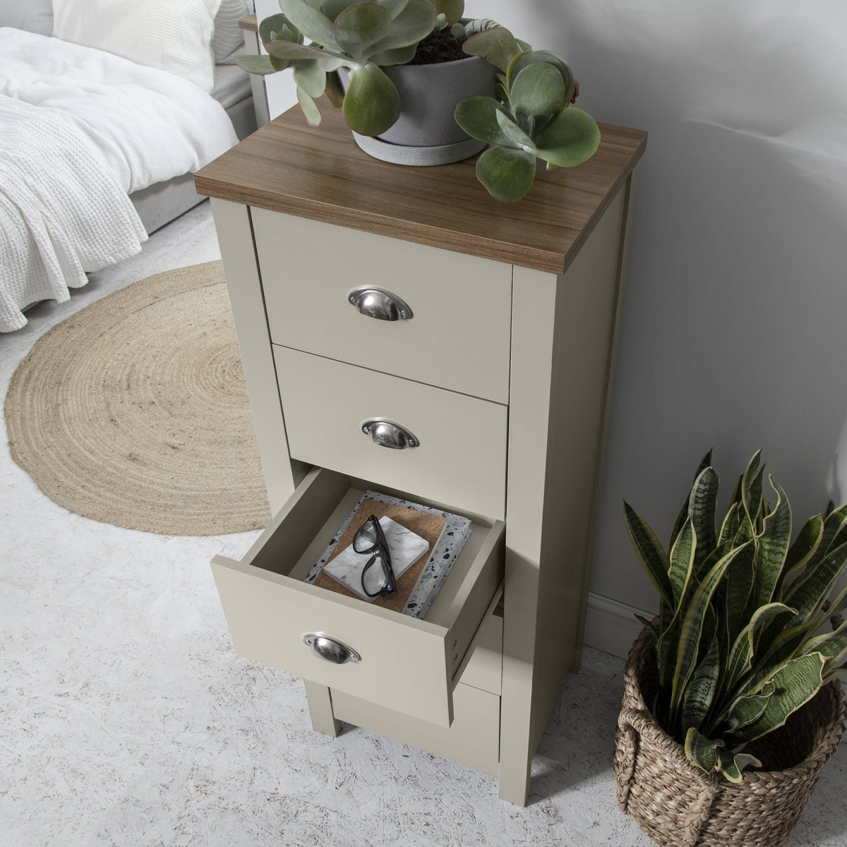 OUTLET - Bampton 5 Drawer Tallboy - Grey