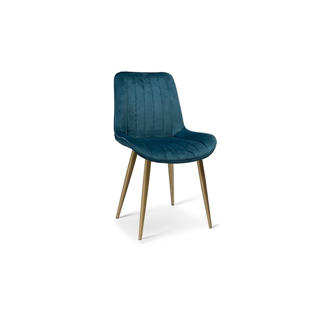 OUTLET - Bella Teal Dining Chairs - Set of 2 - Gold Legs