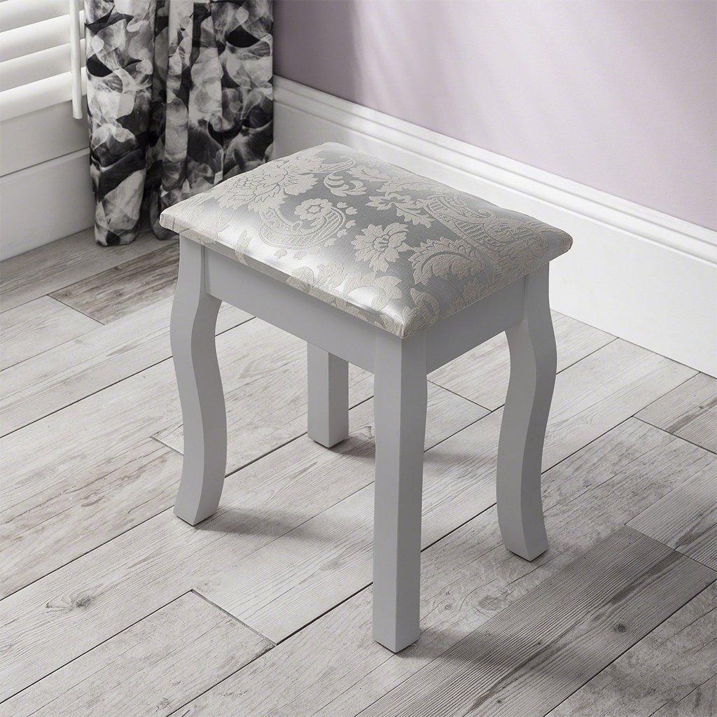OUTLET - Capri Grey Dressing Table with Mirror & Stool