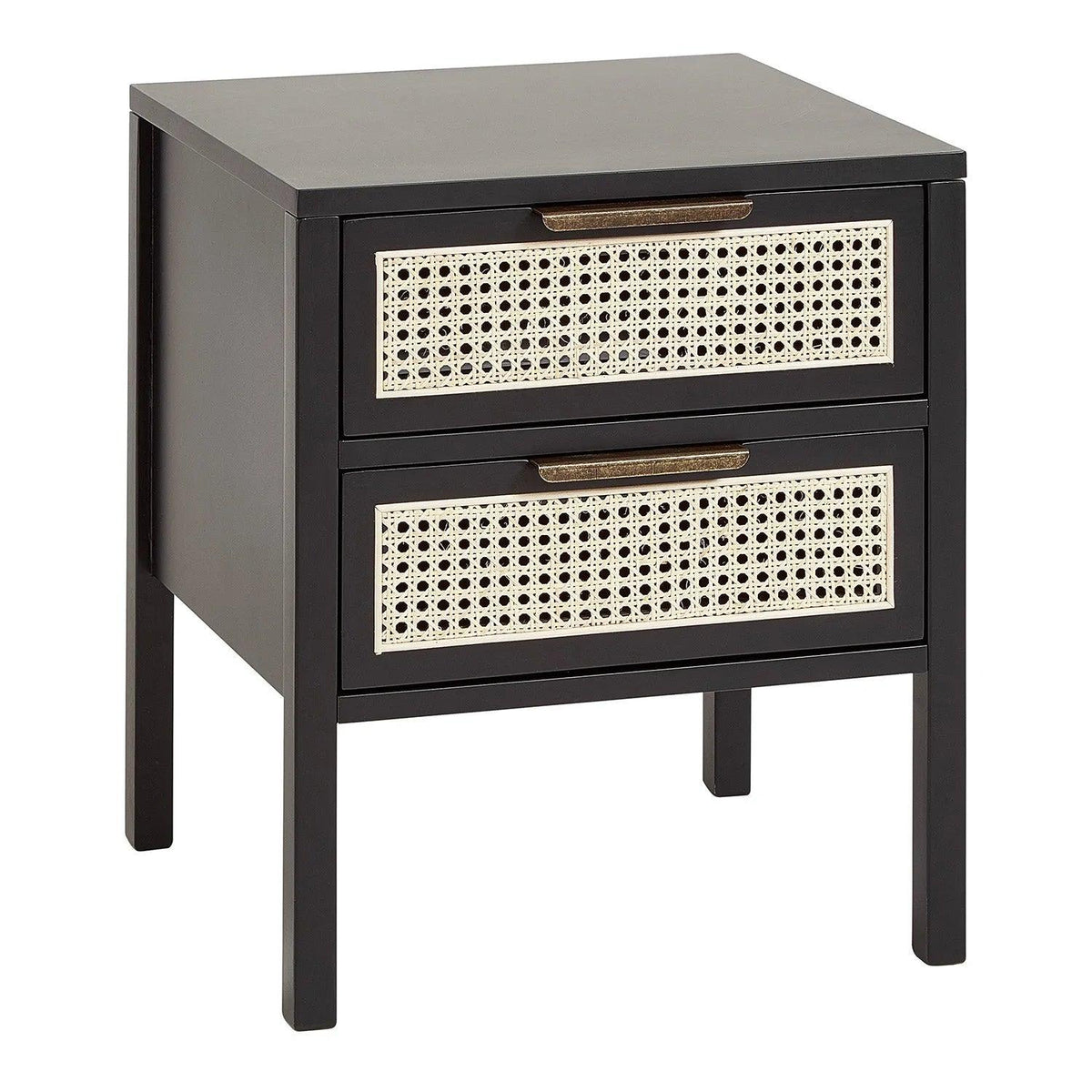 Outlet - Charlie Bedside Table - 2 Drawer - Black
