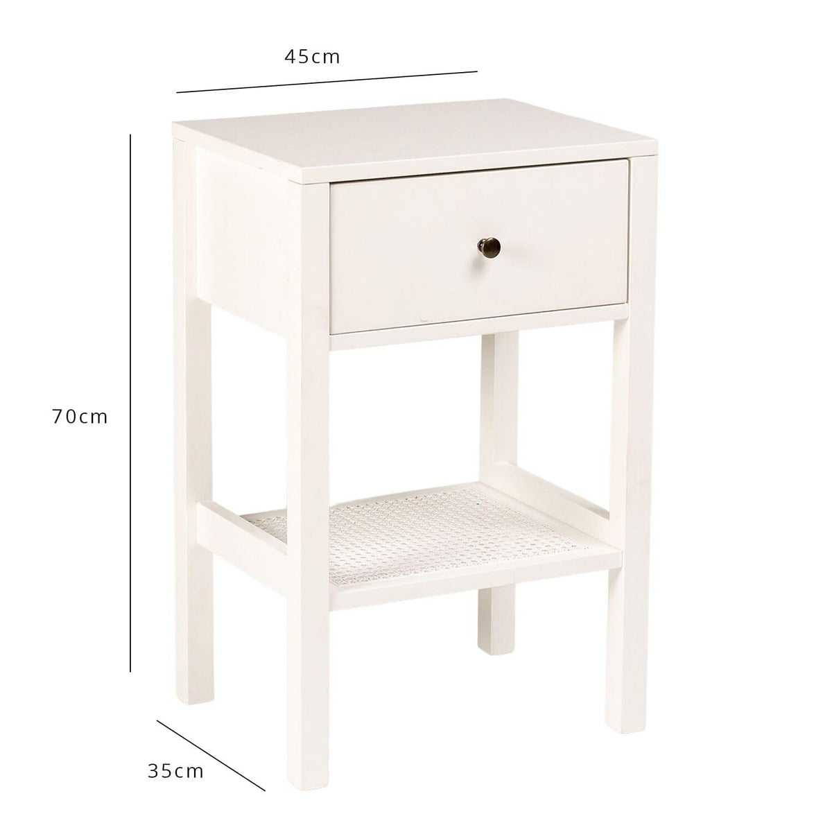 OUTLET - Charlie Bedside Table - White