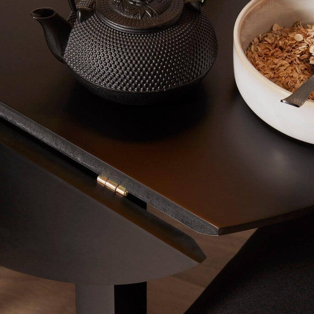 OUTLET - Charlie Black Round Dining Table - Drop Leaf