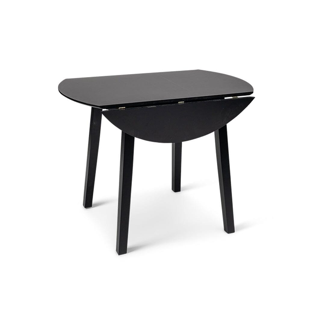 OUTLET - Charlie Black Round Dining Table - Drop Leaf