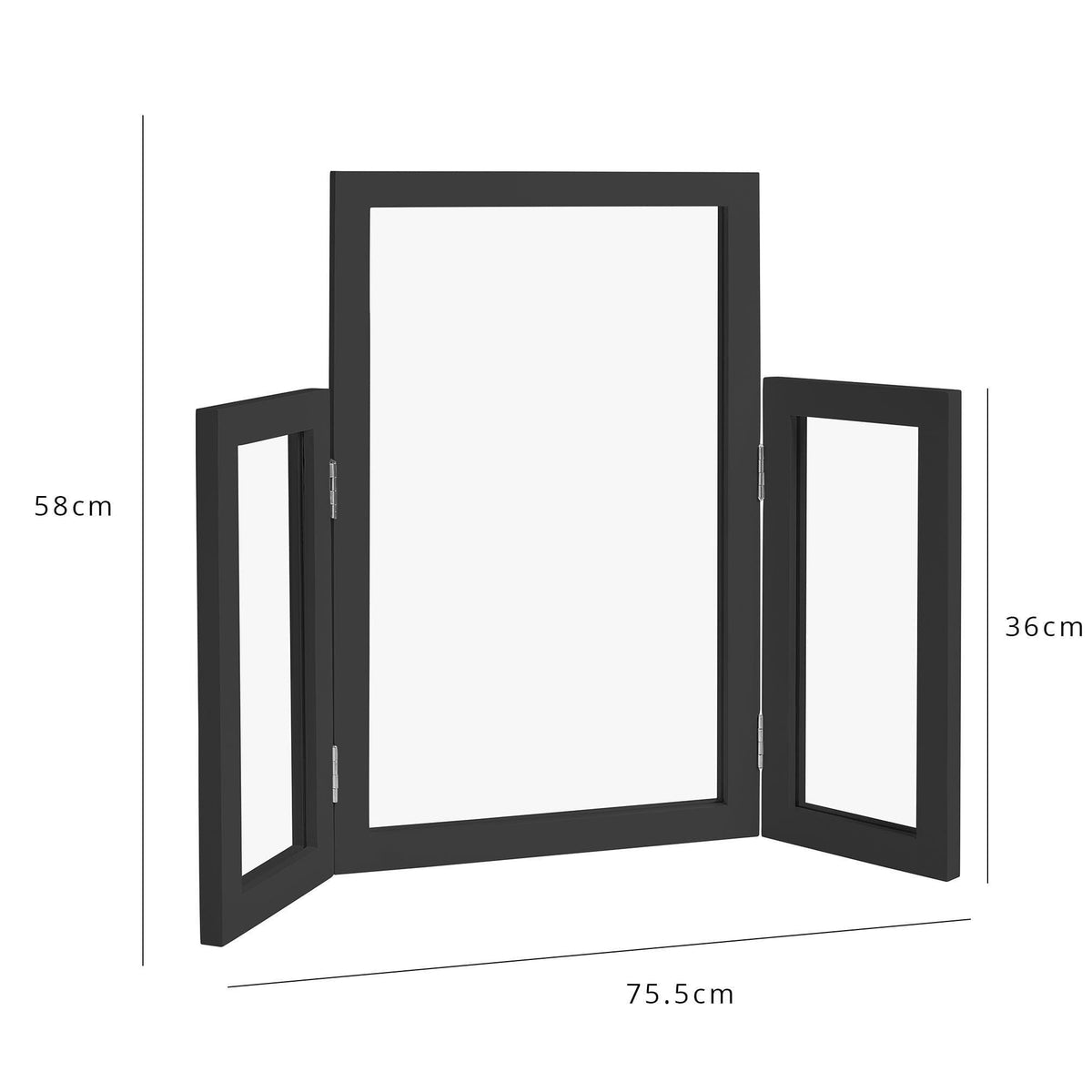 Outlet - Charlie Dressing Table Mirror - Black