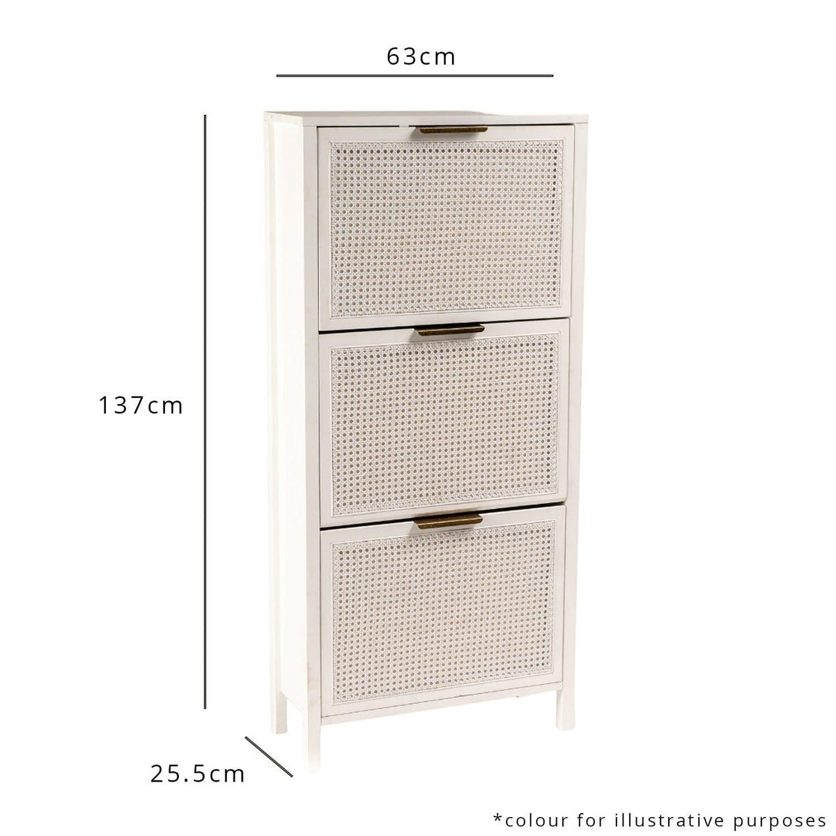 OUTLET - Charlie Shoe Cabinet - 3 Door - Black