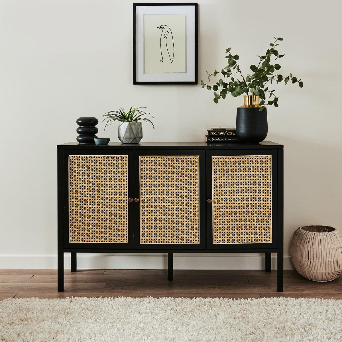 OUTLET - Charlie Sideboard - Cane Front - White