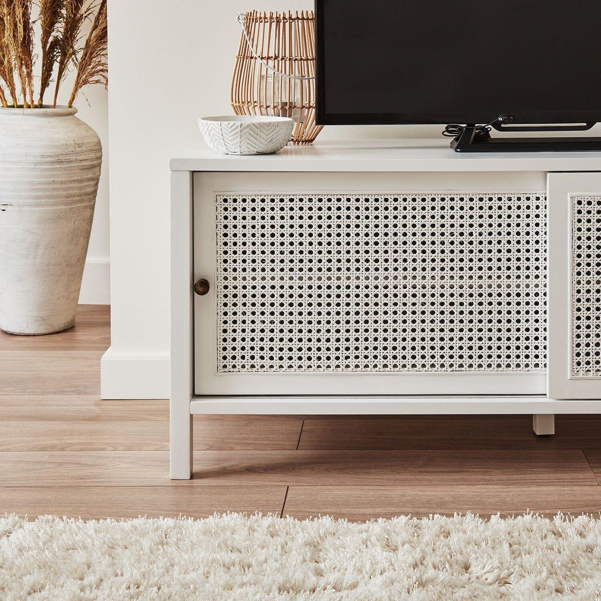 Outlet - Charlie TV Unit - Cane Front - White