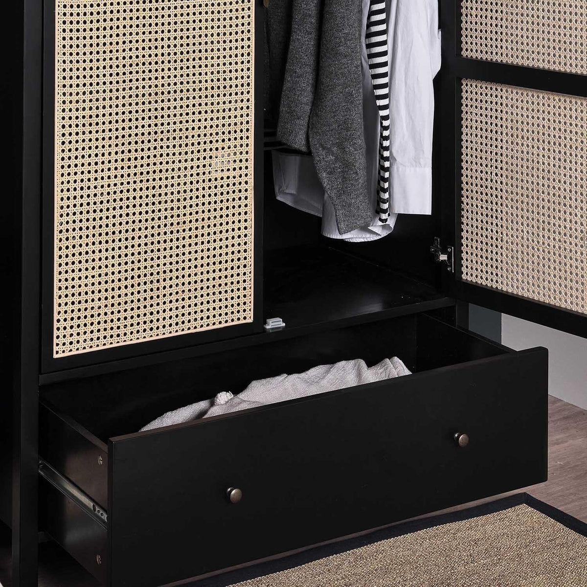 OUTLET - Charlie Double Wardrobe - Black