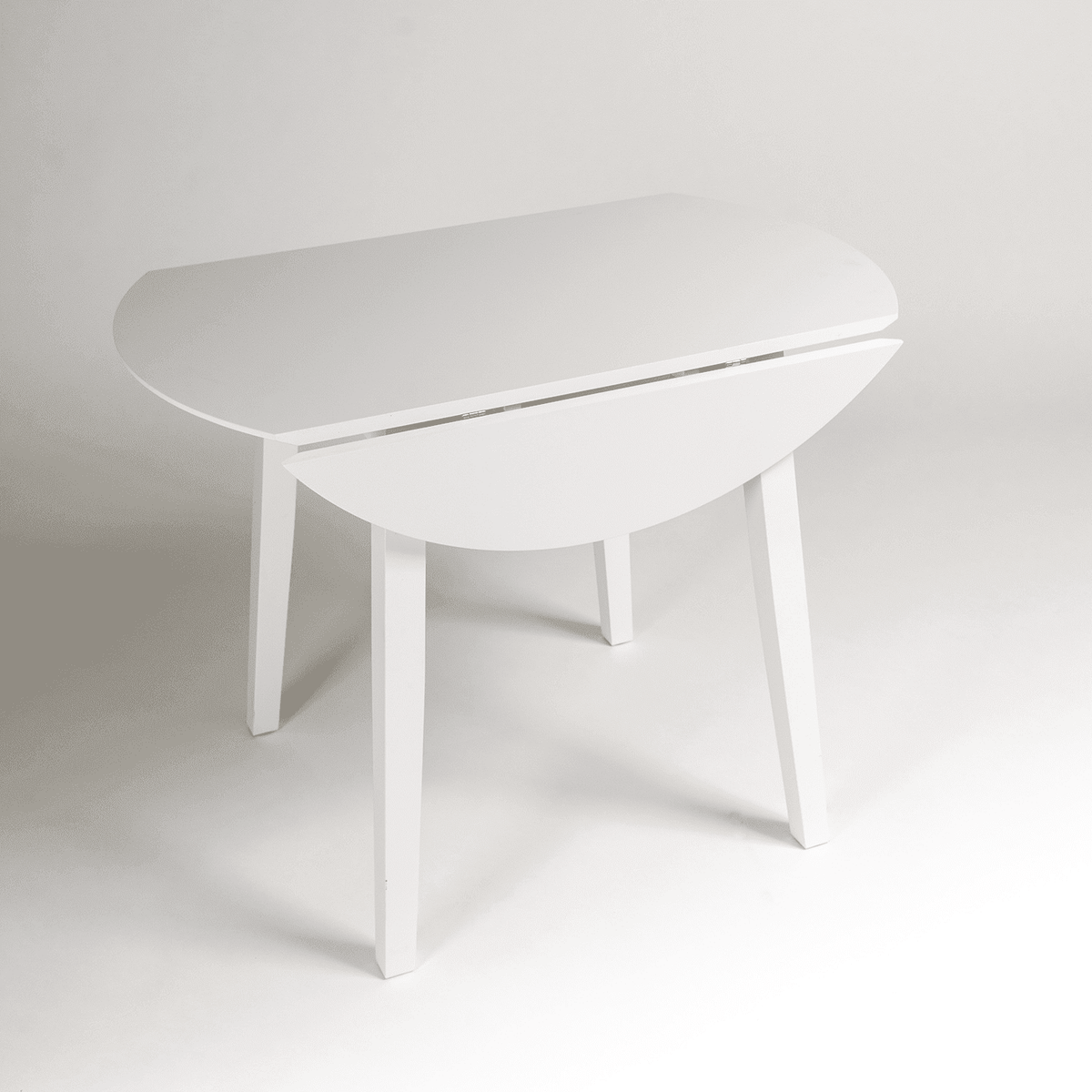 OUTLET - Charlie White Dining Table - Round Drop Leaf