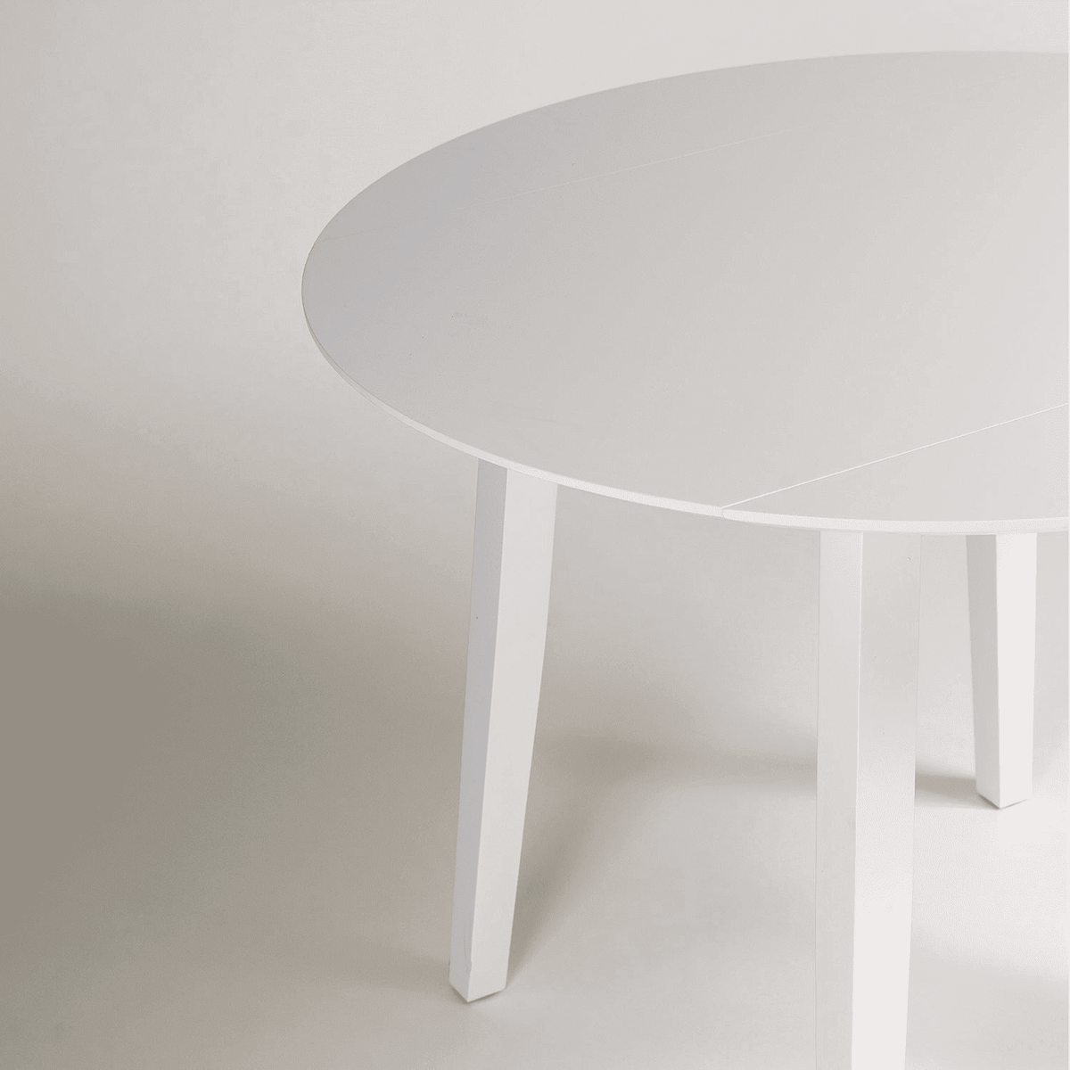 OUTLET - Charlie White Dining Table - Round Drop Leaf