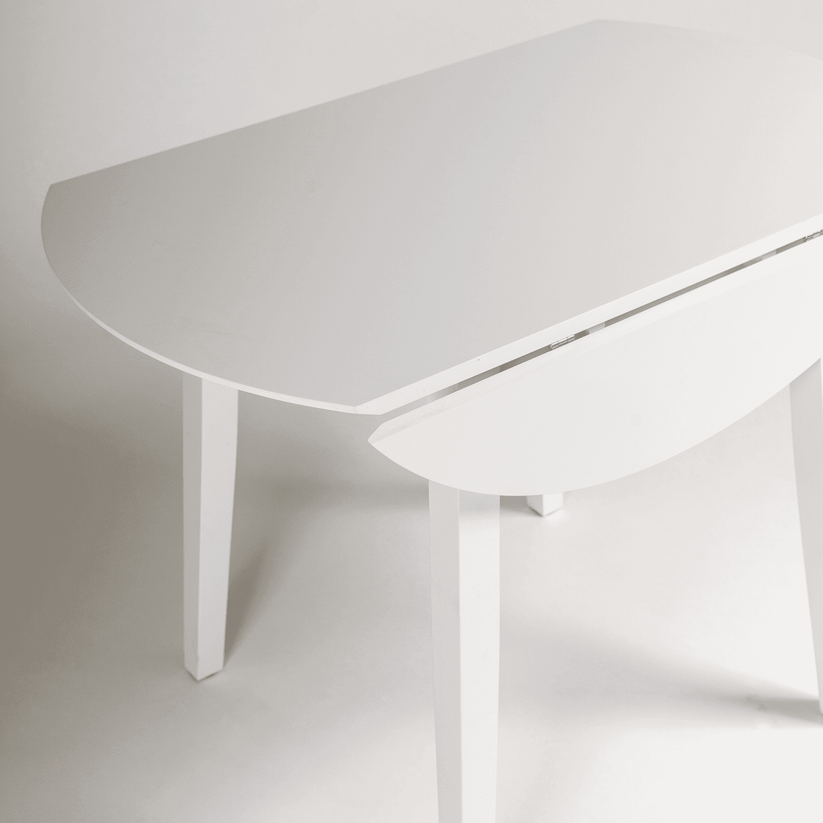 OUTLET - Charlie White Dining Table - Round Drop Leaf