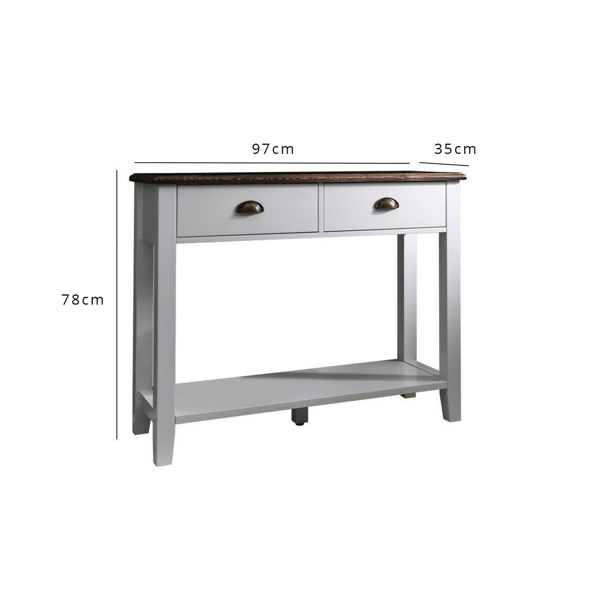 OUTLET - Chatsworth White 2 Drawer Console Table