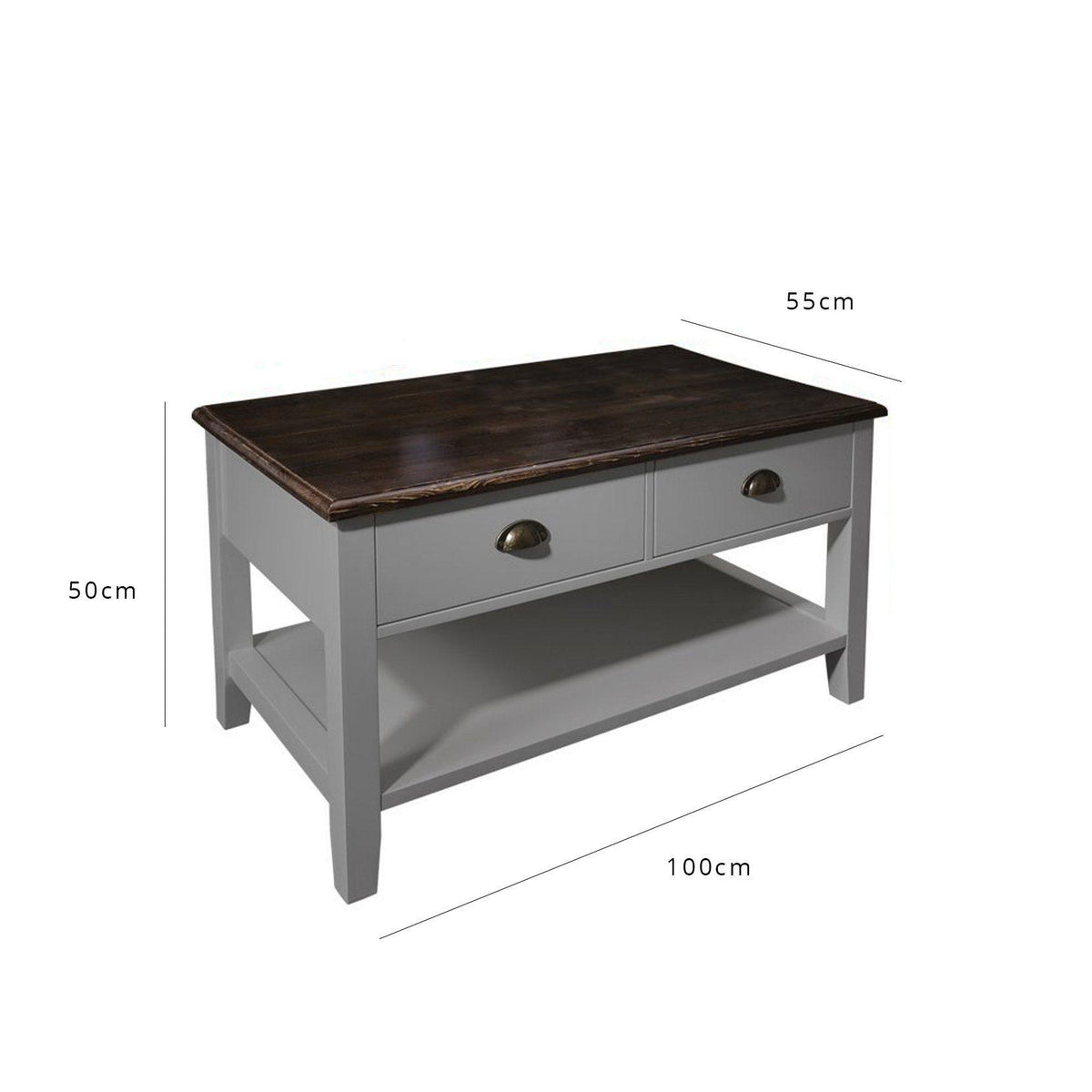 OUTLET - Chatsworth Grey Coffee Table with Storage