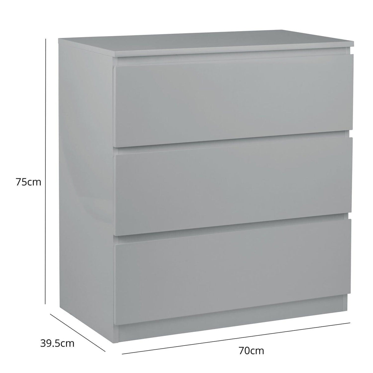 OUTLET - Clemmie Chest of Drawers - High Gloss - Grey