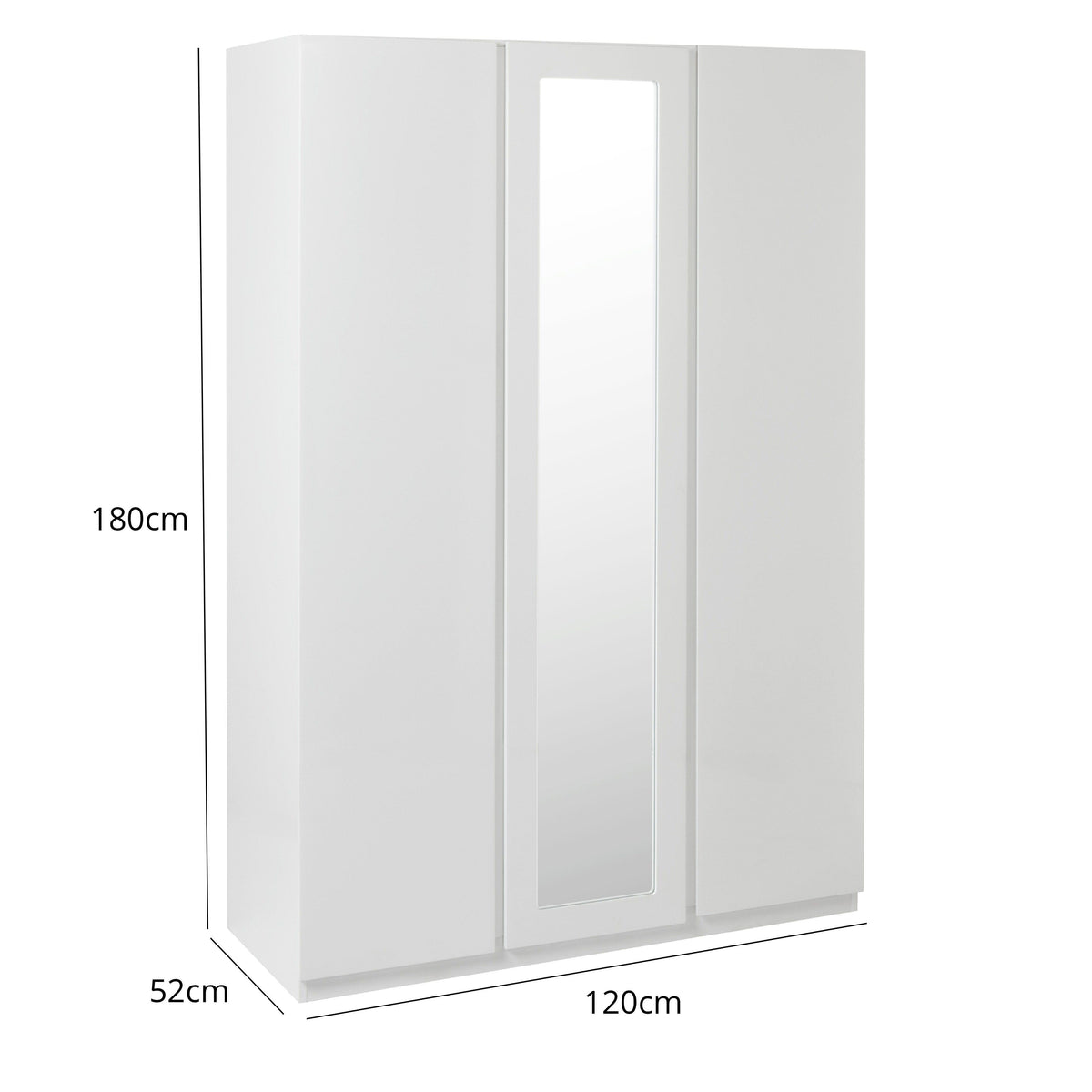 Outlet - Clemmie triple wardrobe - high gloss - white