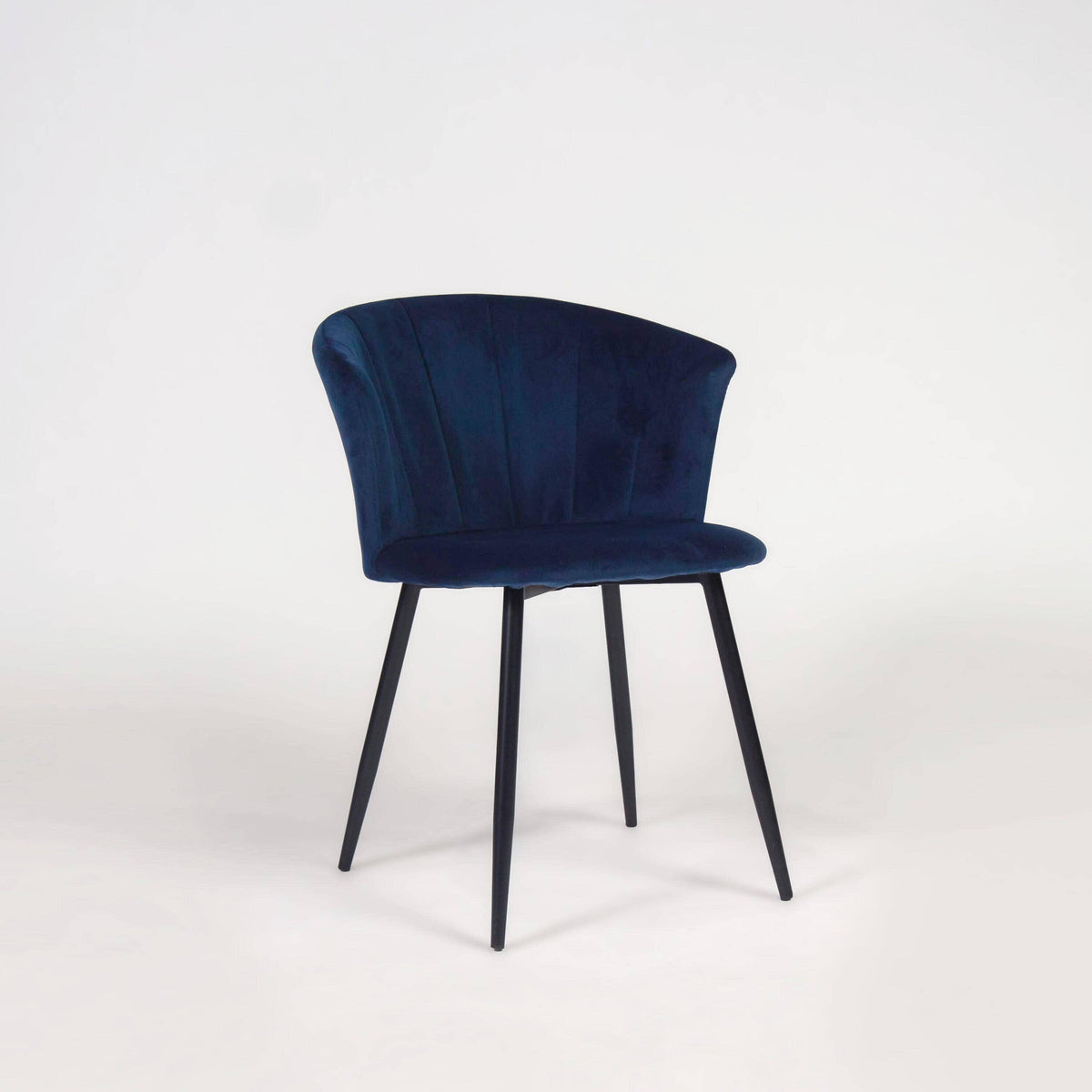 OUTLET - Cleo Blue Dining Chairs - Set of 2 - Black Legs