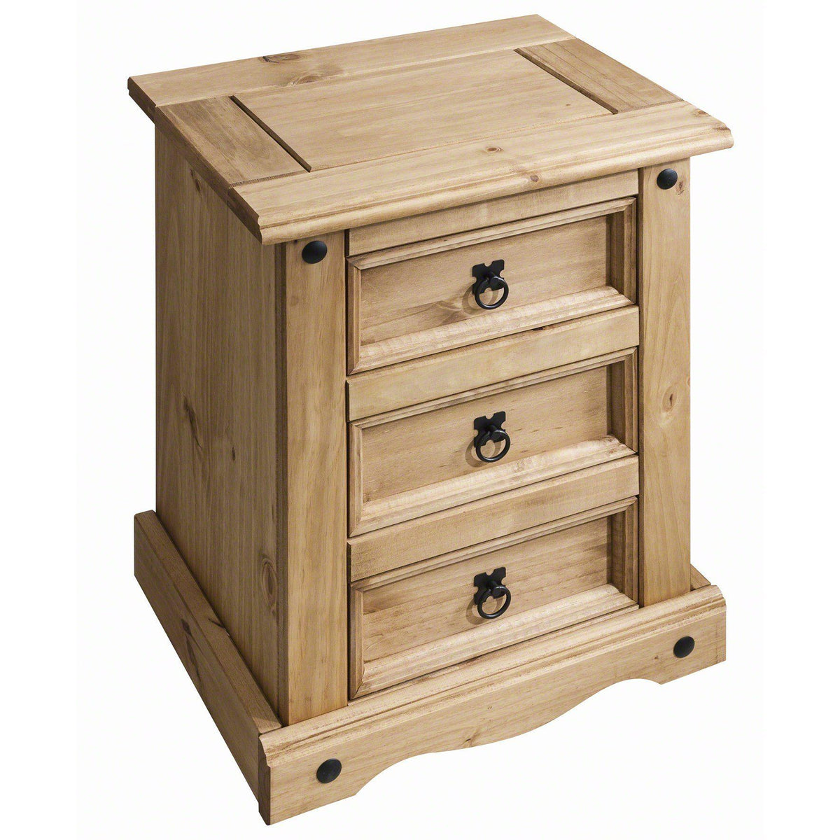 Outlet - Corona Bedside Table - 3 Drawers