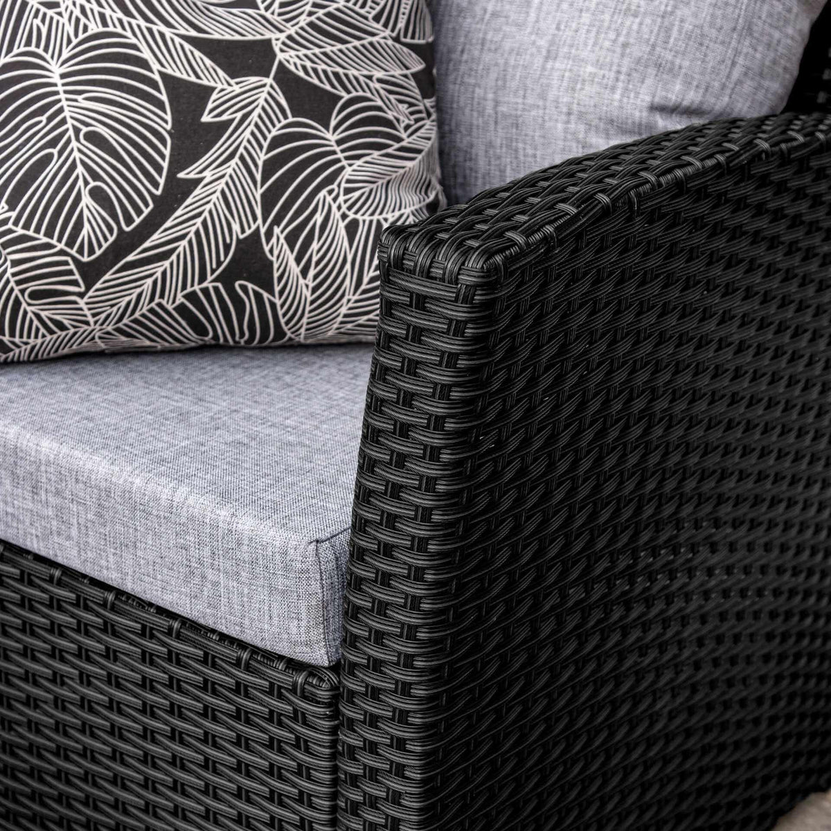 OUTLET - Cote 4 Seater Rattan Garden Sofa Set - Black