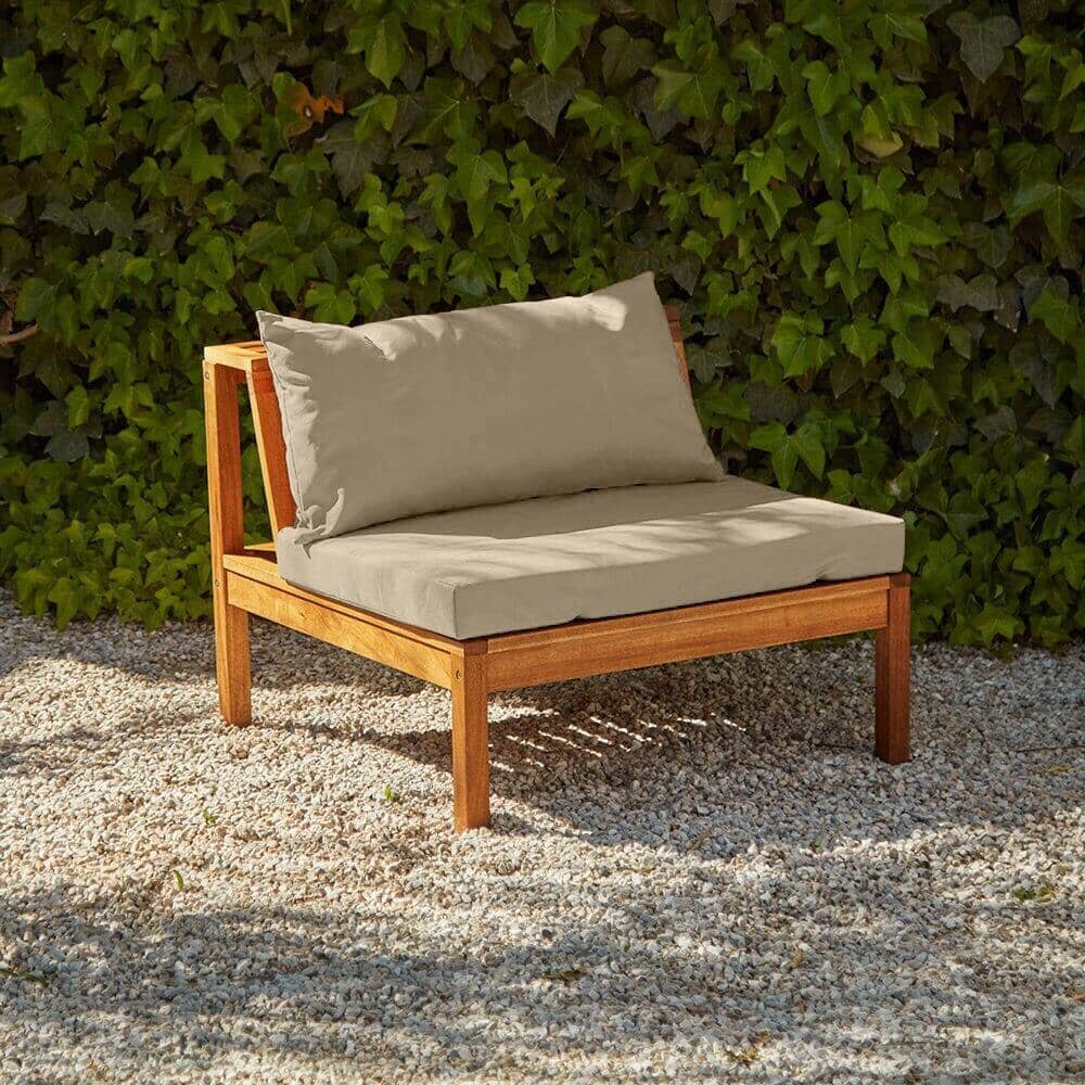 OUTLET - Dakota Wooden Garden Corner Sofa Set - Sand Cushions
