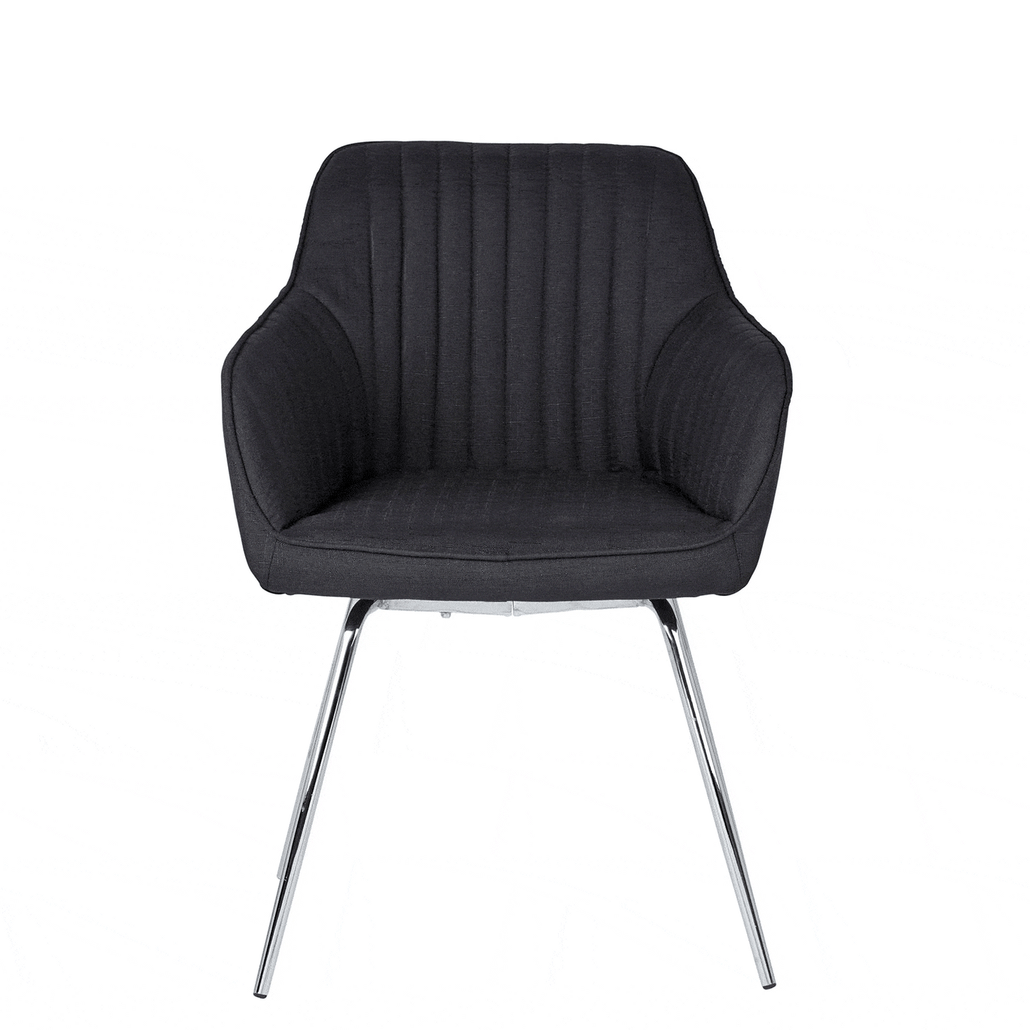 OUTLET - Darcy Black Swivel Chair - Chrome Legs