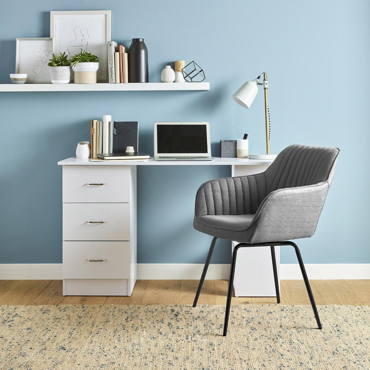 OUTLET - Darcy Office Swivel Chair - Grey with Black Legs