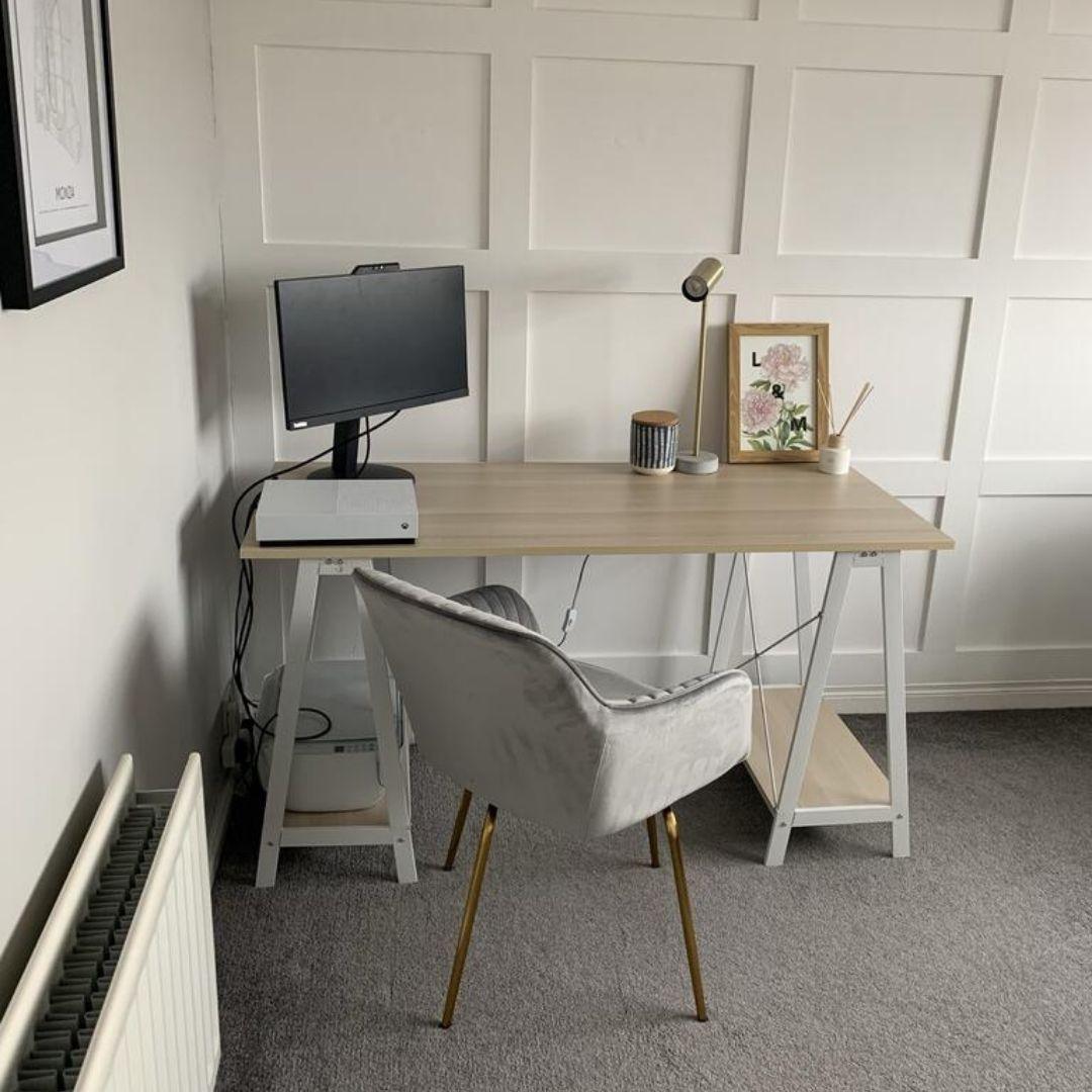 OUTLET - Darcy Office Swivel Chair - Grey with Gold Legs