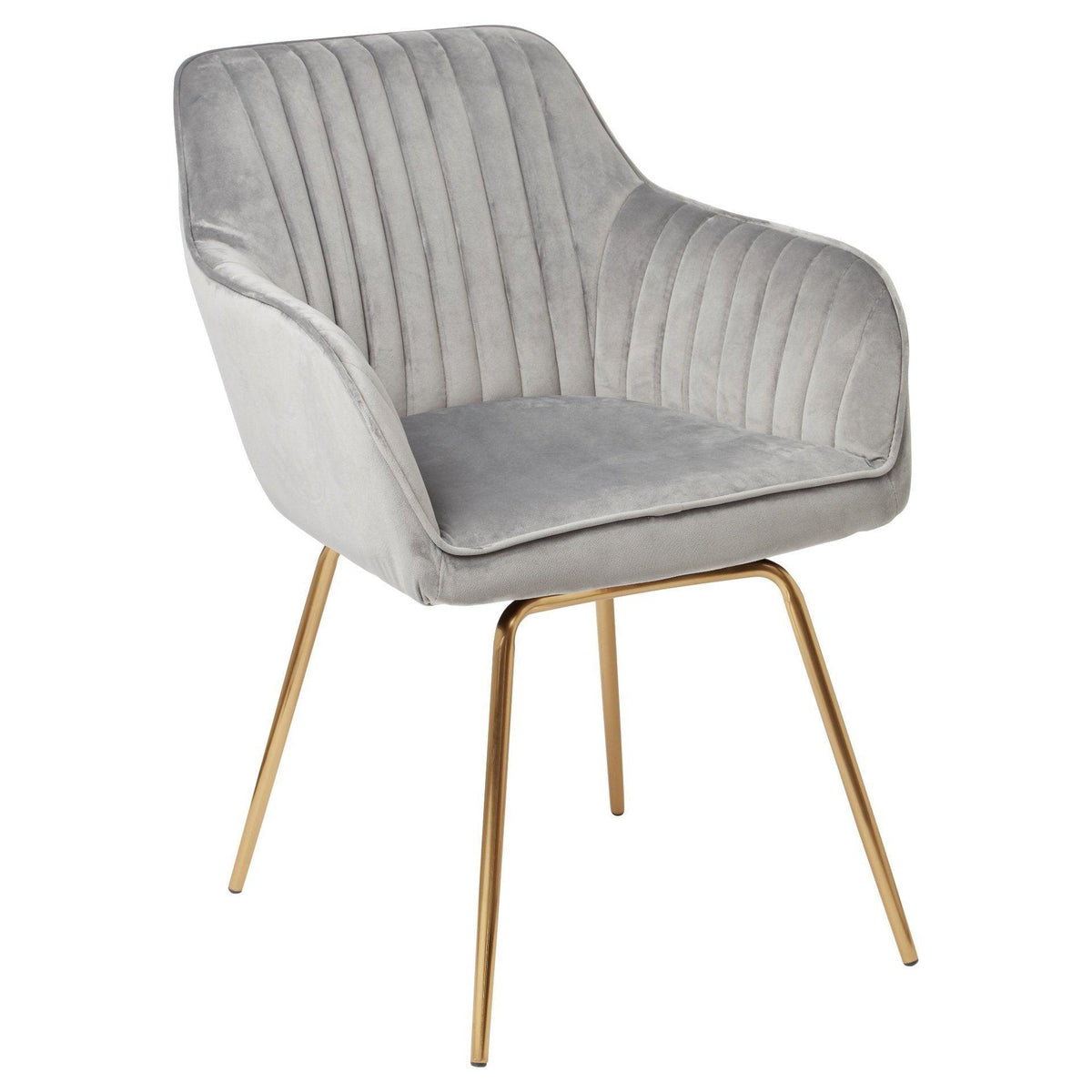 OUTLET - Darcy Office Swivel Chair - Grey with Gold Legs