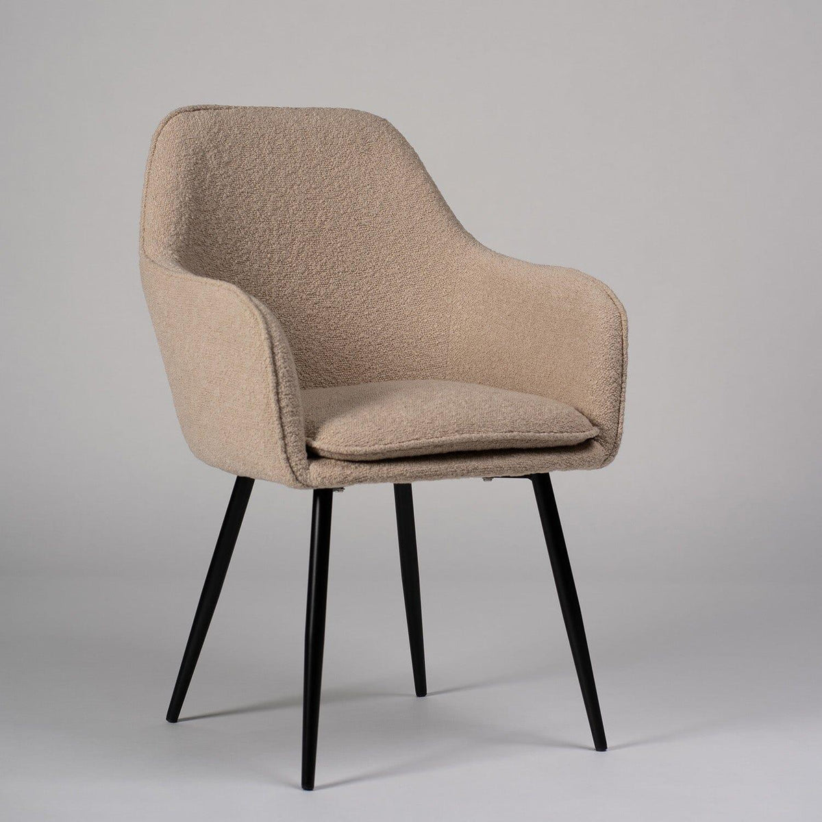 OUTLET - Dolly Boucle Accent Chairs - Set of 2 - Black Legs